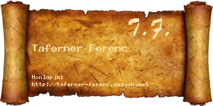 Taferner Ferenc névjegykártya